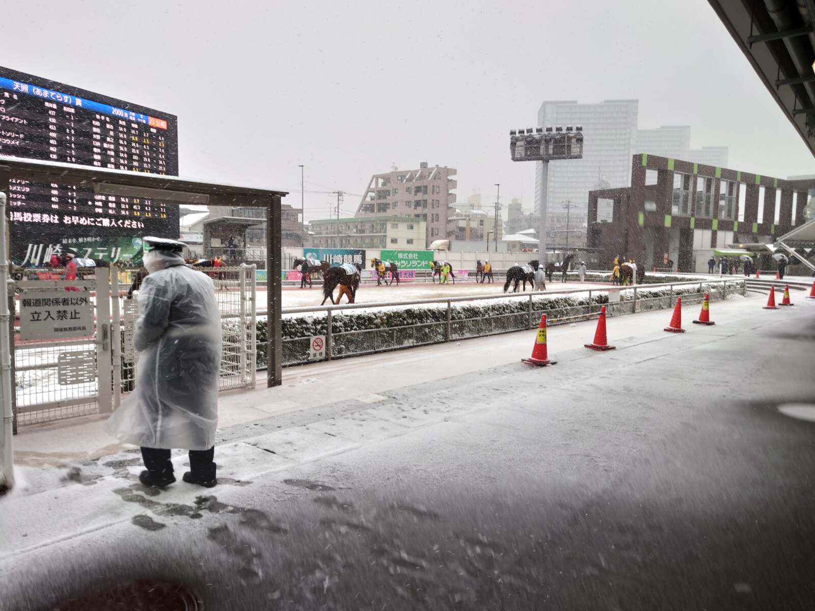 雪の川崎競馬場